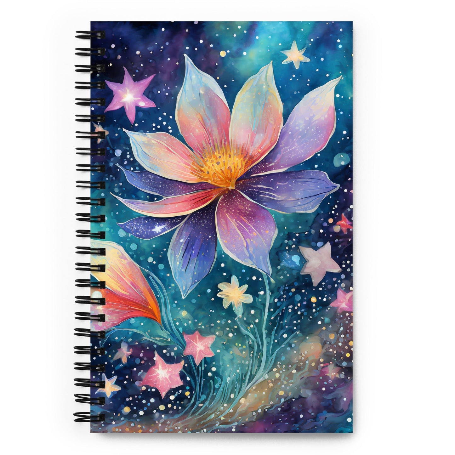 Cosmic Star Flower - Spiral notebook - Premium Notebook