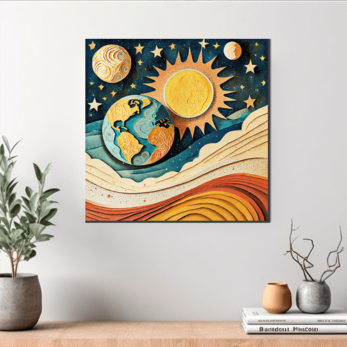 Earth Sun Moon - Art Print - Metal Poster - Canvas Wrap - Premium Framed Art Print