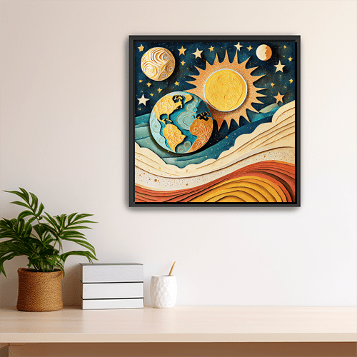 Earth Sun Moon - Art Print - Metal Poster - Canvas Wrap - Premium Framed Art Print