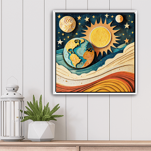 Earth Sun Moon - Art Print - Metal Poster - Canvas Wrap - Premium Framed Art Print