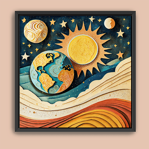 Earth Sun Moon - Art Print - Metal Poster - Canvas Wrap - Premium Framed Art Print