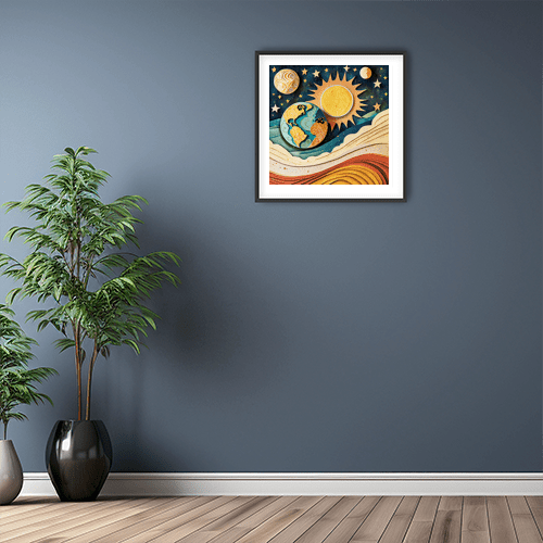 Earth Sun Moon - Art Print - Metal Poster - Canvas Wrap - Premium Framed Art Print