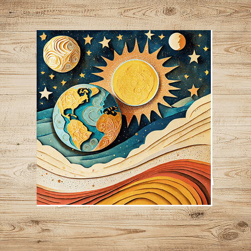 Earth Sun Moon - Art Print - Metal Poster - Canvas Wrap - Premium Framed Art Print