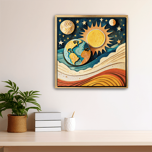 Earth Sun Moon - Art Print - Metal Poster - Canvas Wrap - Premium Framed Art Print