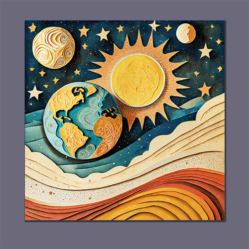 Earth Sun Moon - Art Print - Metal Poster - Canvas Wrap - Premium Framed Art Print