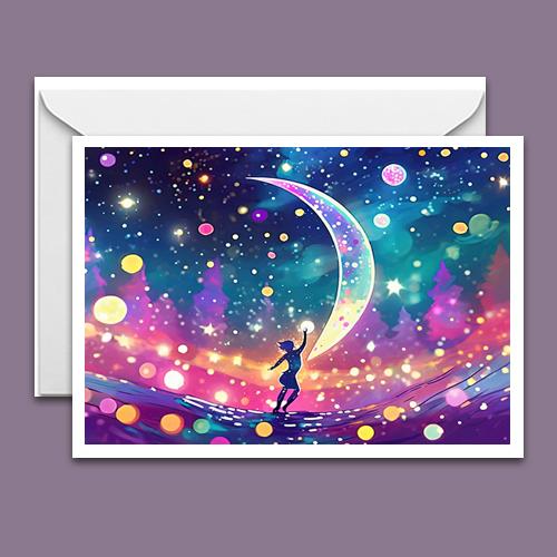 Greeting Card - Dancing in the Cosmos - Premium Greeting Card