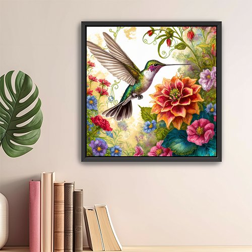 Hummingbird Garden - Art Print - Metal Poster - Canvas Wrap - Premium Framed Art Print