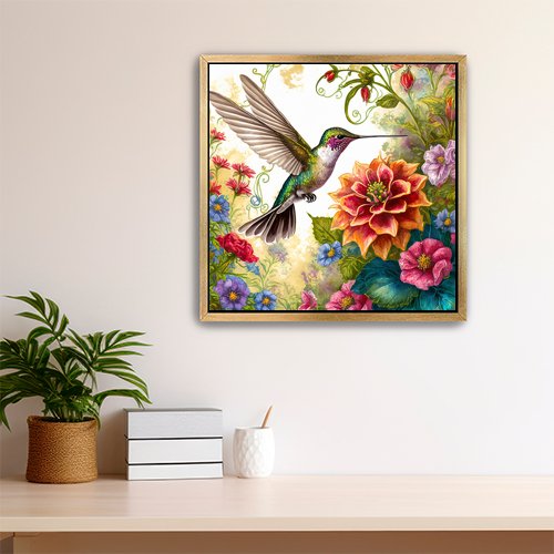 Hummingbird Garden - Art Print - Metal Poster - Canvas Wrap - Premium Framed Art Print