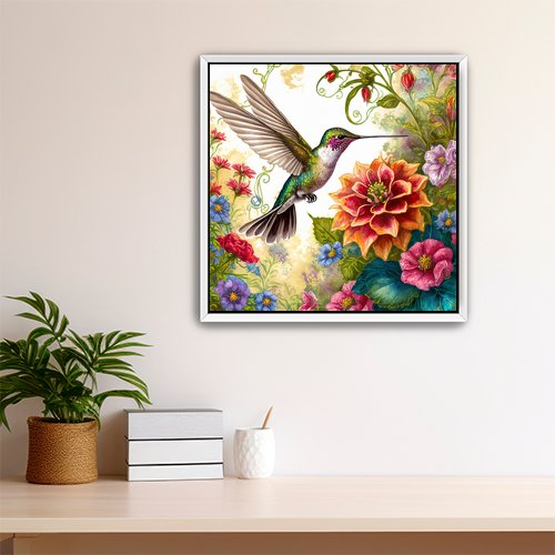 Hummingbird Garden - Art Print - Metal Poster - Canvas Wrap - Premium Framed Art Print
