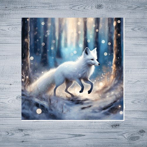 Snow Fox On a Winter Night - Art Print - Metal Poster - Canvas Wrap - Premium Framed Art Print