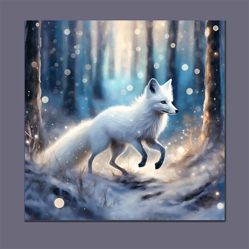 Snow Fox On a Winter Night - Art Print - Metal Poster - Canvas Wrap - Premium Framed Art Print