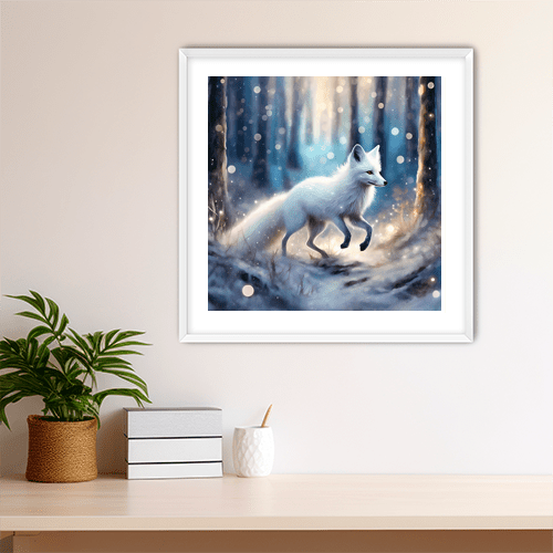 Snow Fox On a Winter Night - Art Print - Metal Poster - Canvas Wrap - Premium Framed Art Print