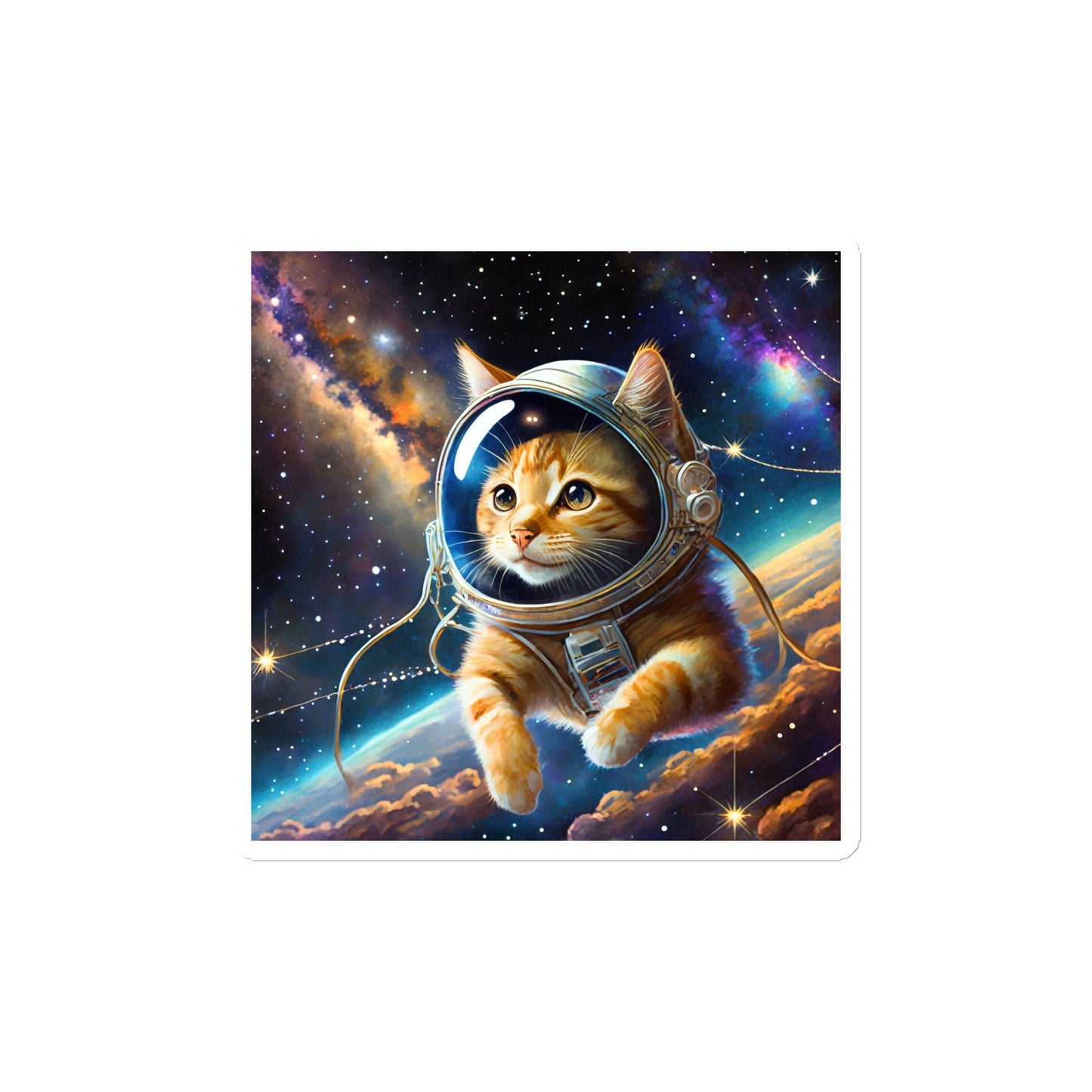 Space Kitty - Orange Tabby - Magnet - Premium Magnet