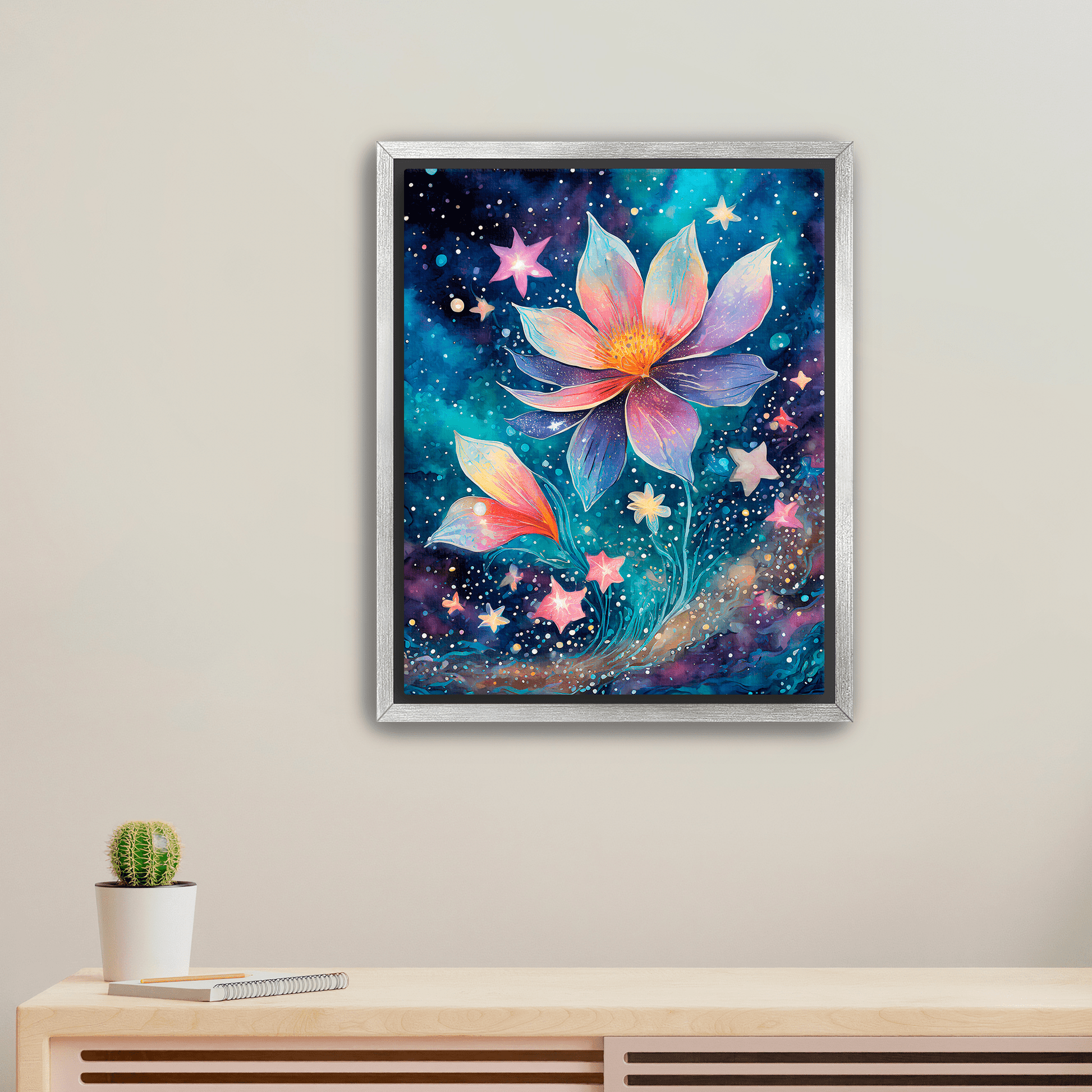 Cosmic Star Flower - Canvas Wrap - Premium Canvas Wrap