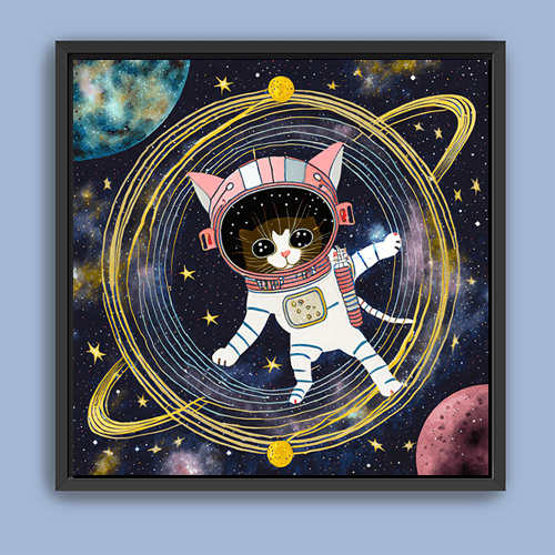 Astro Kitten - Art Print - Metal Poster - Canvas Wrap - Premium Framed Art Print