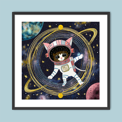 Astro Kitten - Art Print - Metal Poster - Canvas Wrap - Premium Framed Art Print