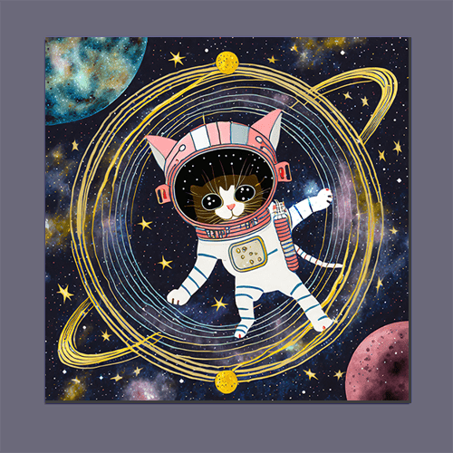 Astro Kitten - Art Print - Metal Poster - Canvas Wrap - Premium Framed Art Print