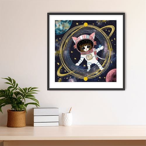 Astro Kitten - Art Print - Metal Poster - Canvas Wrap - Premium Framed Art Print