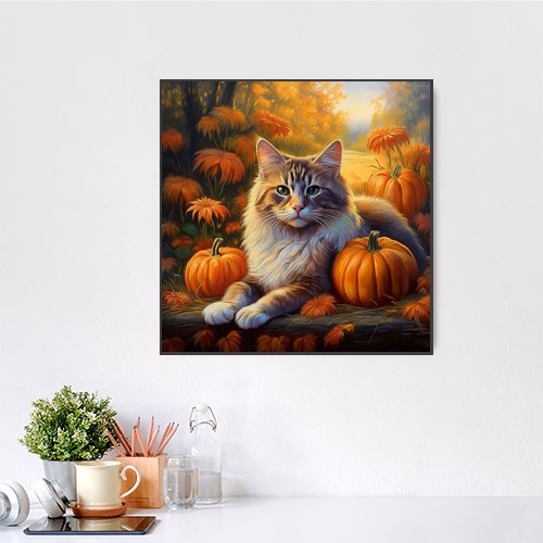 Autumn Cat - Art Print - Metal Poster - Canvas Wrap - Premium Framed Art Print