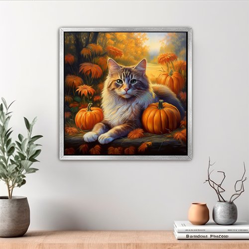 Autumn Cat - Art Print - Metal Poster - Canvas Wrap - Premium Framed Art Print