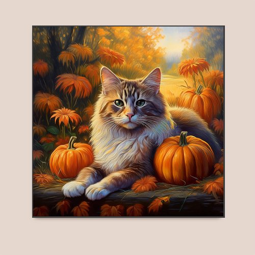 Autumn Cat - Art Print - Metal Poster - Canvas Wrap - Premium Framed Art Print