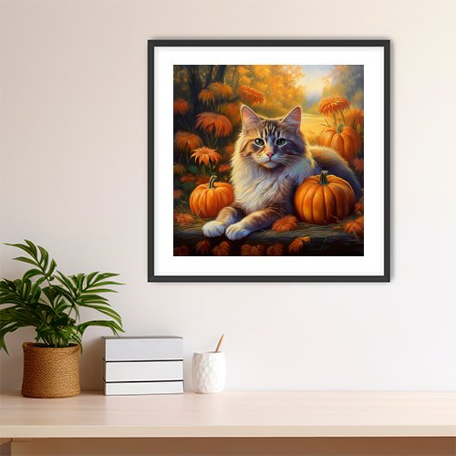 Autumn Cat - Art Print - Metal Poster - Canvas Wrap - Premium Framed Art Print