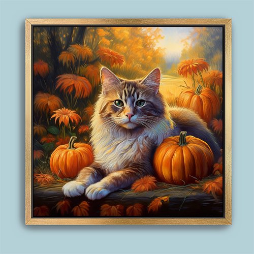 Autumn Cat - Art Print - Metal Poster - Canvas Wrap - Premium Framed Art Print