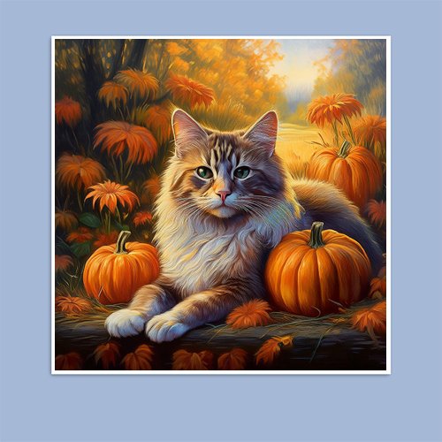 Autumn Cat - Art Print - Metal Poster - Canvas Wrap - Premium Framed Art Print