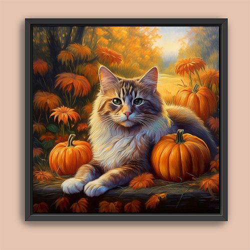 Autumn Cat - Art Print - Metal Poster - Canvas Wrap - Premium Framed Art Print