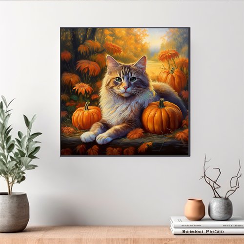 Autumn Cat - Art Print - Metal Poster - Canvas Wrap - Premium Framed Art Print