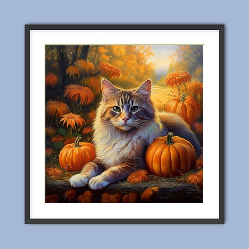 Autumn Cat - Art Print - Metal Poster - Canvas Wrap - Premium Framed Art Print