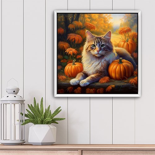 Autumn Cat - Art Print - Metal Poster - Canvas Wrap - Premium Framed Art Print