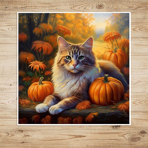 Autumn Cat - Art Print - Metal Poster - Canvas Wrap - Premium Framed Art Print