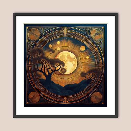 Autumn Moon - Art Print - Metal Poster - Canvas Wrap - Premium Framed Art Print