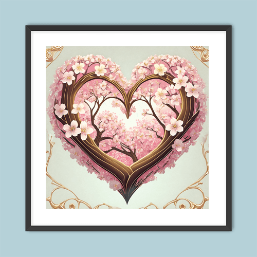 Blossoming Heart - Art Print - Metal Poster - Canvas Wrap - Premium Framed Art Print