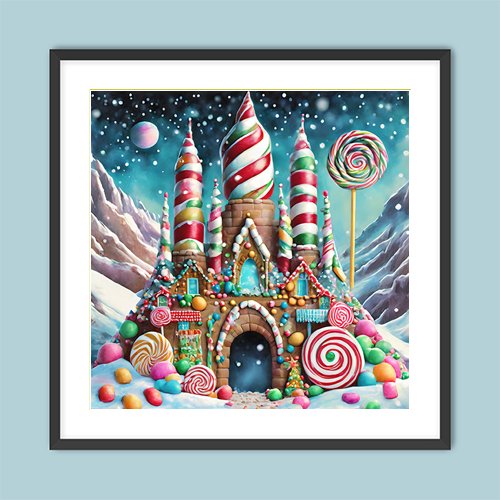 Candy Cane Castle - Art Print - Metal Poster - Canvas Wrap - Premium Framed Art Print