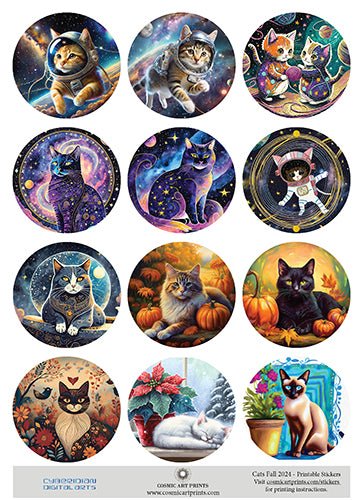 Cats Fall 2024 - Stickers Printed Water Resistant - Premium stickers