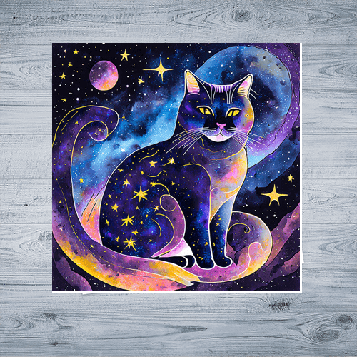 Celestial Cat - Art Print - Metal Poster - Canvas Wrap - Premium Framed Art Print