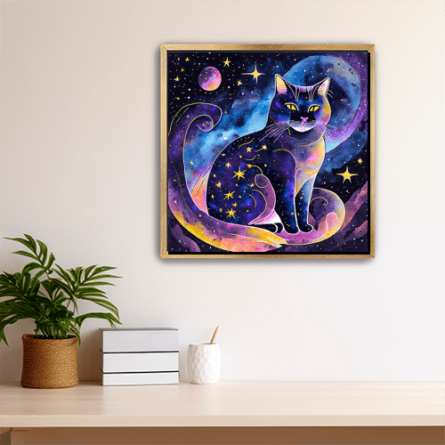 Celestial Cat - Art Print - Metal Poster - Canvas Wrap - Premium Framed Art Print