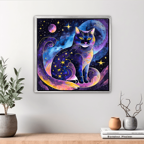 Celestial Cat - Art Print - Metal Poster - Canvas Wrap - Premium Framed Art Print