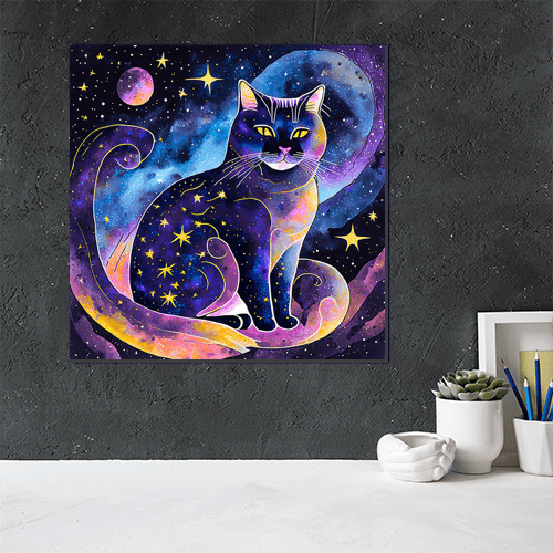 Celestial Cat - Art Print - Metal Poster - Canvas Wrap - Premium Framed Art Print