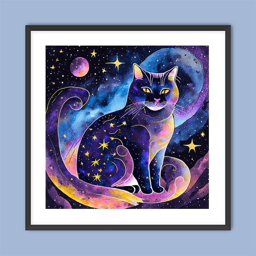 Celestial Cat - Art Print - Metal Poster - Canvas Wrap - Premium Framed Art Print