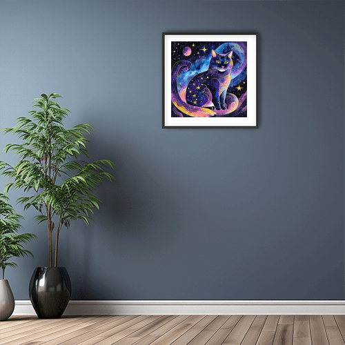 Celestial Cat - Art Print - Metal Poster - Canvas Wrap - Premium Framed Art Print