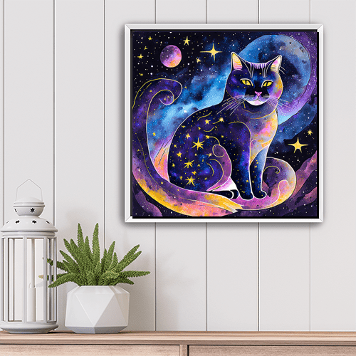 Celestial Cat - Art Print - Metal Poster - Canvas Wrap - Premium Framed Art Print