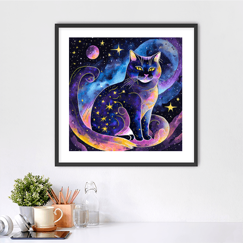 Celestial Cat - Art Print - Metal Poster - Canvas Wrap - Premium Framed Art Print