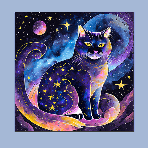 Celestial Cat - Art Print - Metal Poster - Canvas Wrap - Premium Framed Art Print