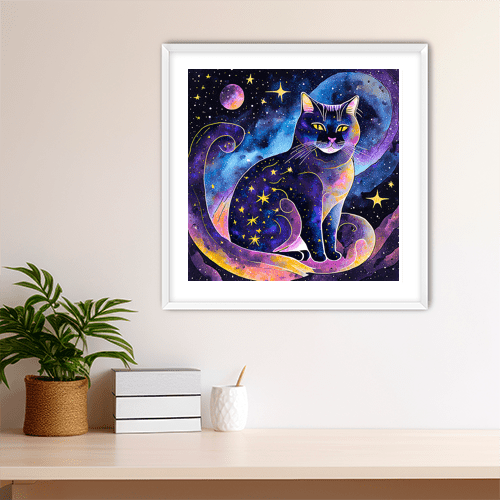 Celestial Cat - Art Print - Metal Poster - Canvas Wrap - Premium Framed Art Print