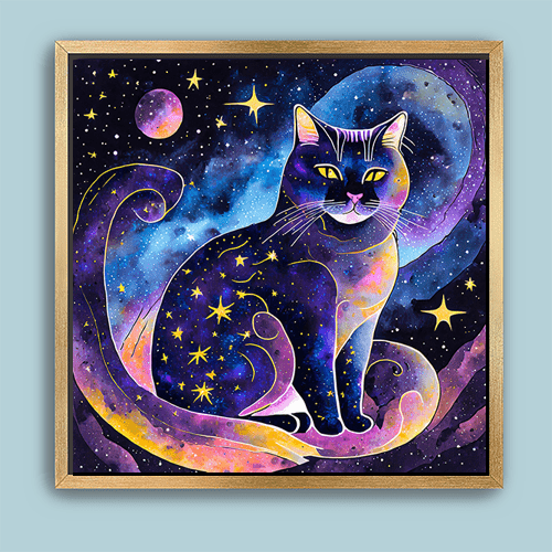 Celestial Cat - Art Print - Metal Poster - Canvas Wrap - Premium Framed Art Print