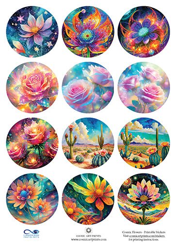 Cosmic Flowers 2024 - Stickers Printed Water Resistant - Premium stickers