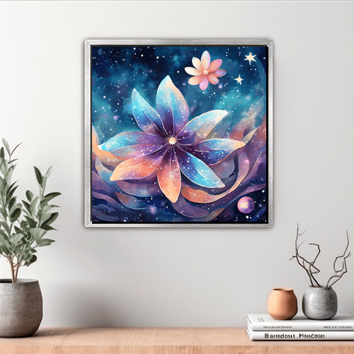 Cosmic Moon Flower - Art Print - Metal Poster - Canvas Wrap - Premium Framed Art Print